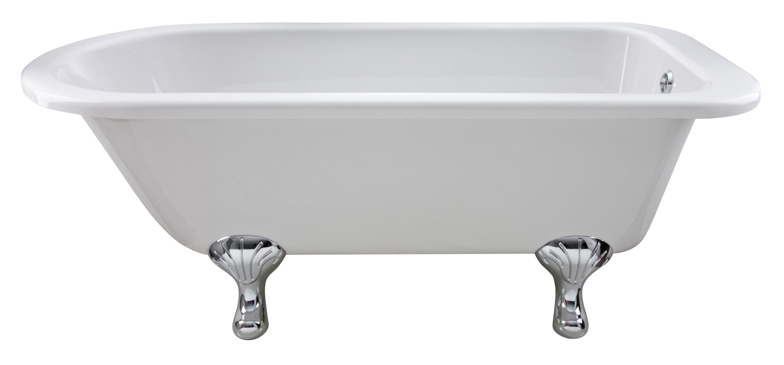 Elegant white clawfoot bathtub with chrome feet, perfect for luxurious bathroom bathroom renovation and classic design.