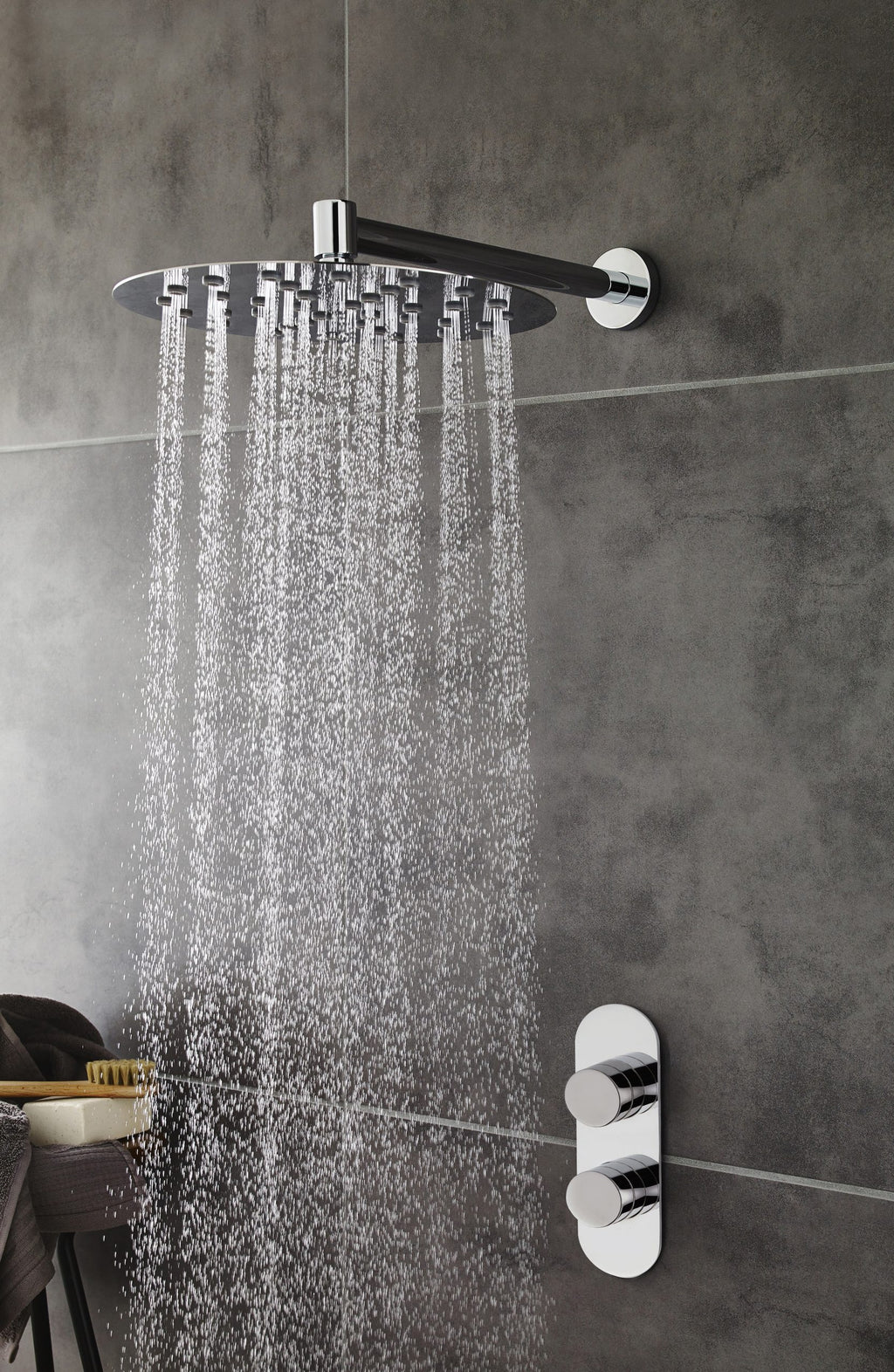 Hudson Reed Indus 1 Outlet 2 Handle Thermostatic Concealed Shower Valve - Chrome - RND3210