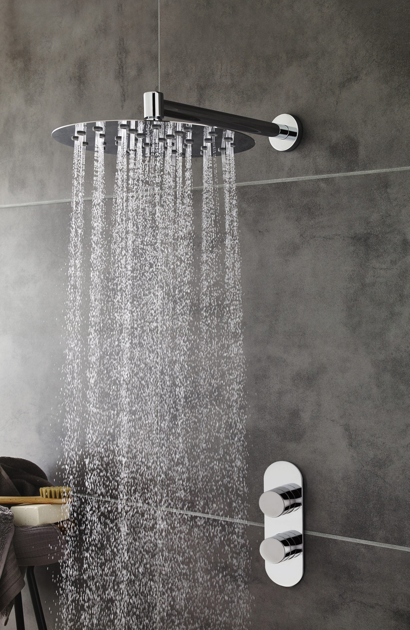 Hudson Reed Indus 1 Outlet 2 Handle Thermostatic Concealed Shower Valve - Chrome - RND3210