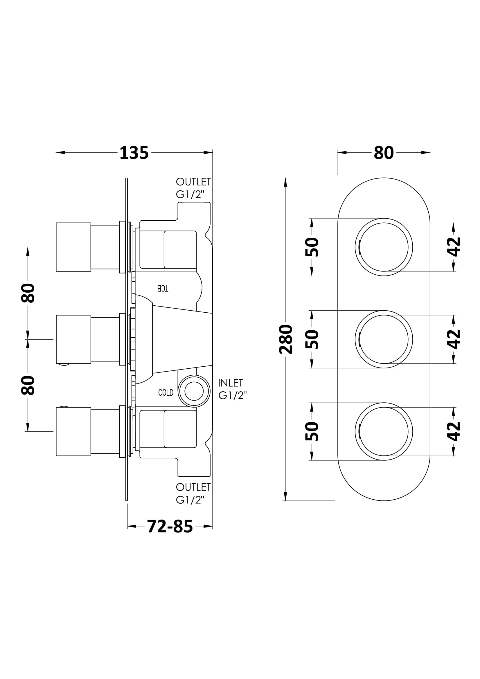 High-quality bathroom valve installation diagram for Bubly Bathrooms, showcasing precise measurements for plumbing fixtures in UK bathrooms.
