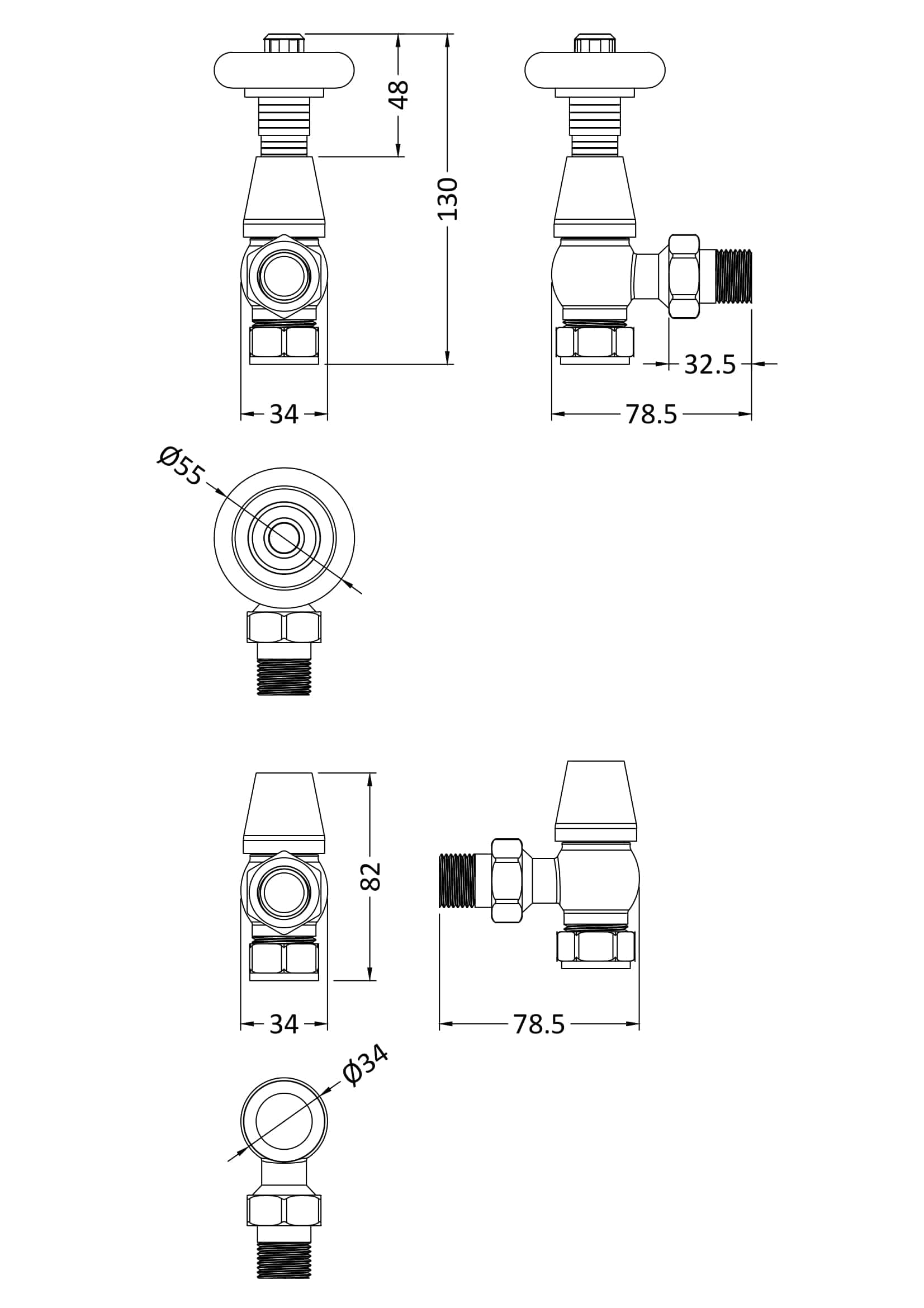 High-quality bathroom shut-off valve with detailed technical drawing, suitable for modern bathroom installations, ensures reliable water control and durability.
