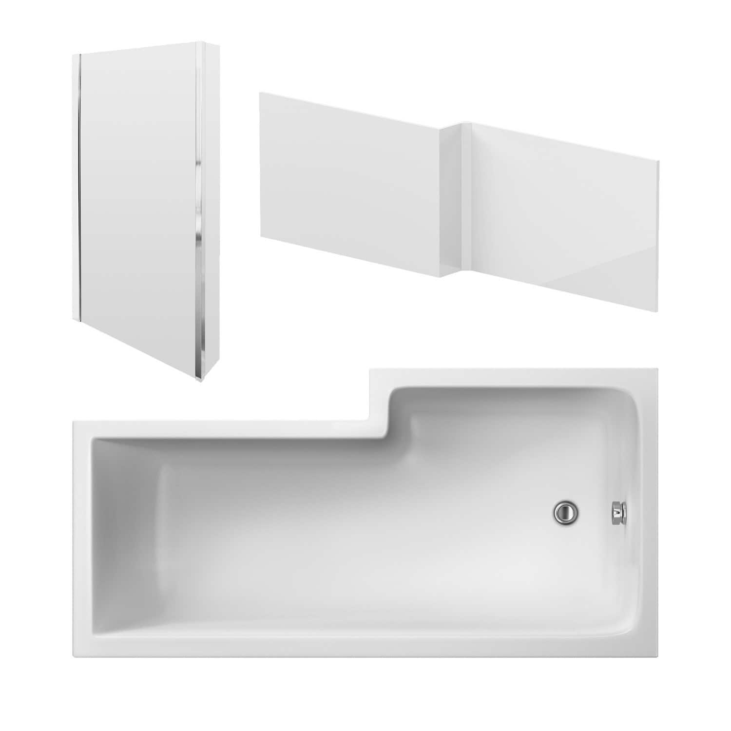 White walk-in shower enclosure with sliding glass door, streamlined bathroom bathtub, and modern square white sink, perfect for contemporary bathrooms.