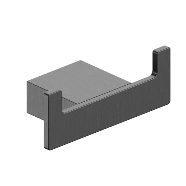 Modern stainless steel bathroom towel holder with sleek, minimalist design for elegant bathroom storage. Durable and easy to install, perfect for contemporary bathroom décor.
