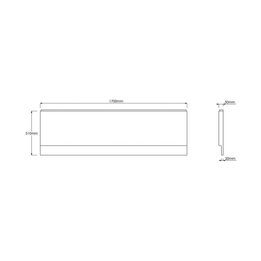 High-quality bathroom vanity unit with modern design, 1700mm wide, 510mm tall, featuring sleek storage drawers, perfect for contemporary bathrooms.
