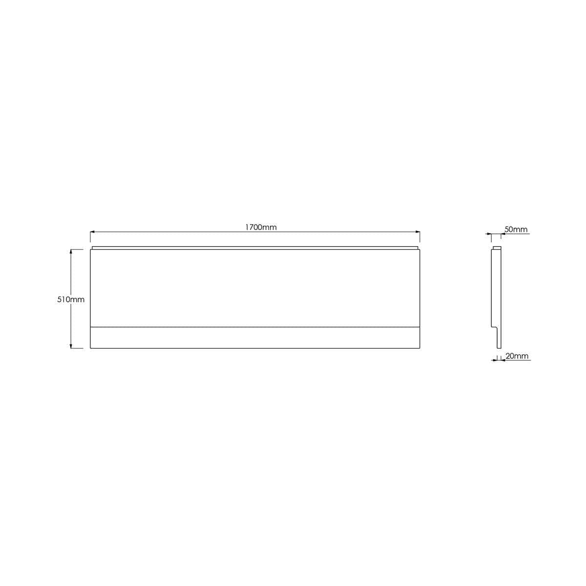 High-quality bathroom vanity unit with modern design, 1700mm wide, 510mm tall, featuring sleek storage drawers, perfect for contemporary bathrooms.