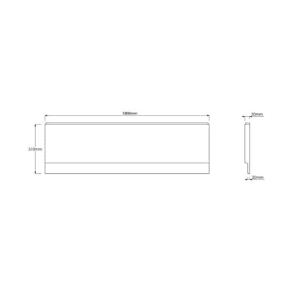 1000mm x 510mm bathroom cabinet front view with measurements for custom bathroom storage solutions.