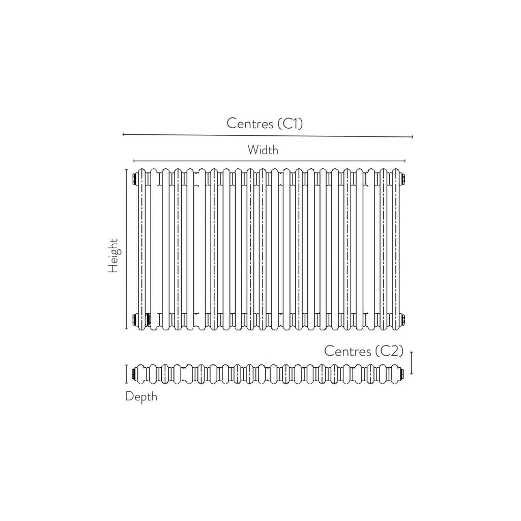 Vintage radiator blueprint for bathroom heating, showcasing detailed dimensions and technical specifications for optimal room comfort. Ideal for bathroom renovation projects.