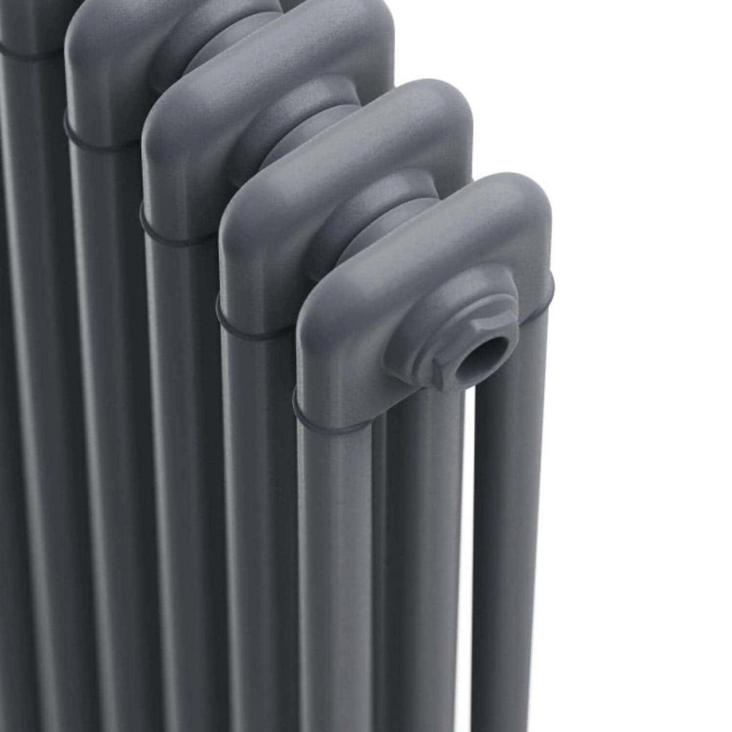 Steel radiator with a modern, sleek design for bathroom heating solutions. Durable and efficient heating system perfect for contemporary bathroom interiors.