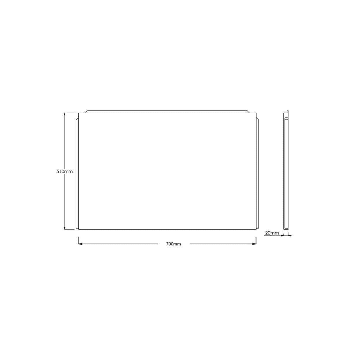 High-resolution bathroom mirror with precise measurements for modern bathroom designs, by Bubly Bathrooms. Perfect for stylish and functional bathroom spaces.
