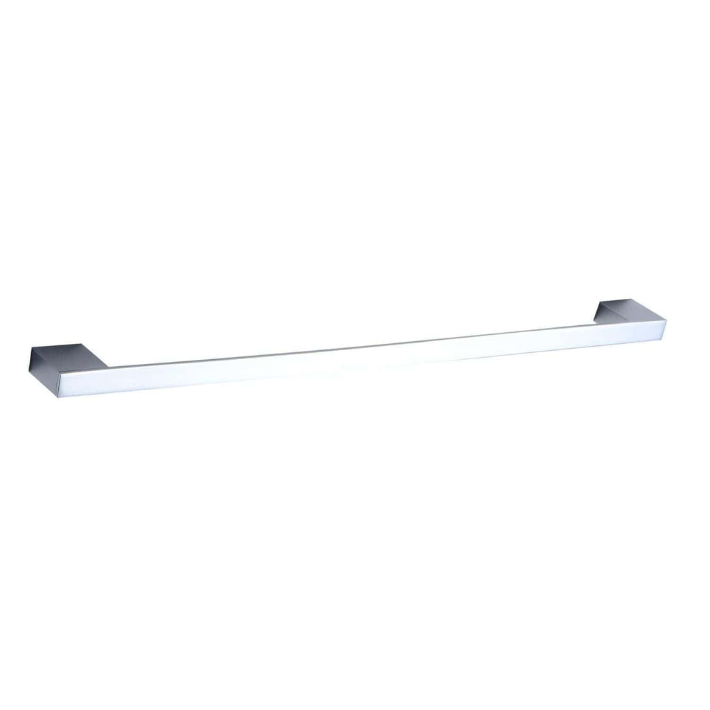 Contemporary LED bathroom towel rail with chrome finish, sleek and functional design, ideal for modern bathrooms, providing efficient towel drying and a stylish accent.