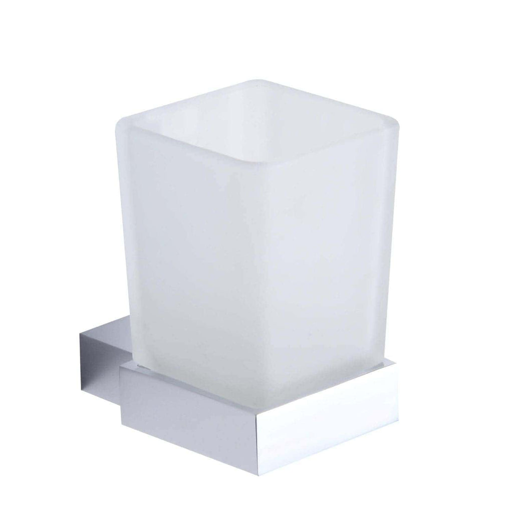 Sleek white bathroom tumbler holder with a minimalist design, perfect for modern bathrooms and storage solutions. Made of durable material, easy to clean and stylish.