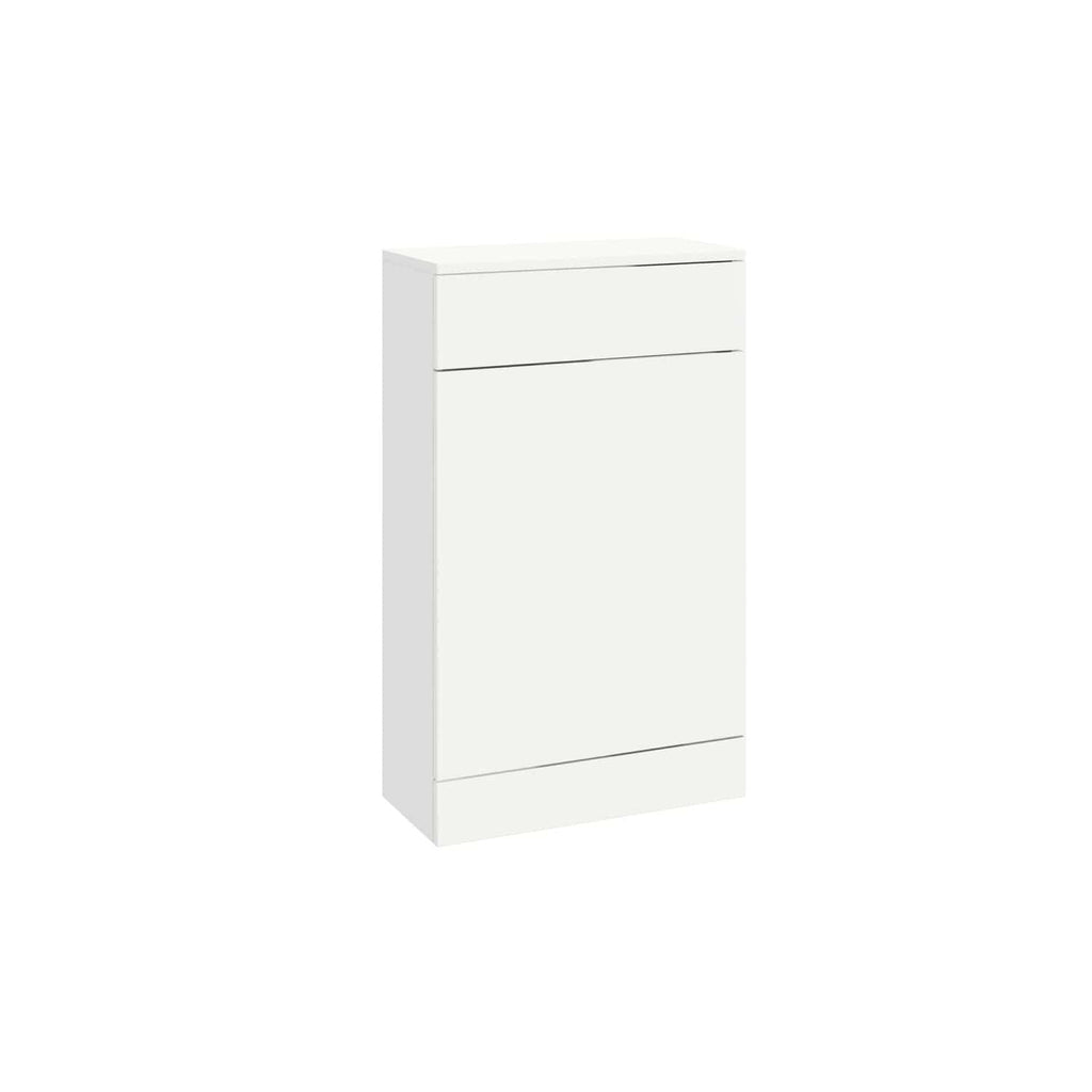 Sleek white bathroom storage cabinet with minimalist design, ideal for modern bathrooms and utility rooms. Durable, space-saving, perfect for organising toiletries and essentials.