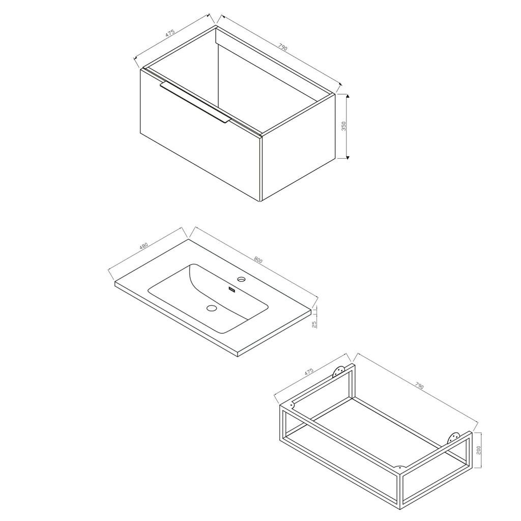 Sleek bathroom vanity cabinet with integrated sink and modern storage design by Bubly Bathrooms. Perfect for contemporary bathroom renovations and space-saving solutions.