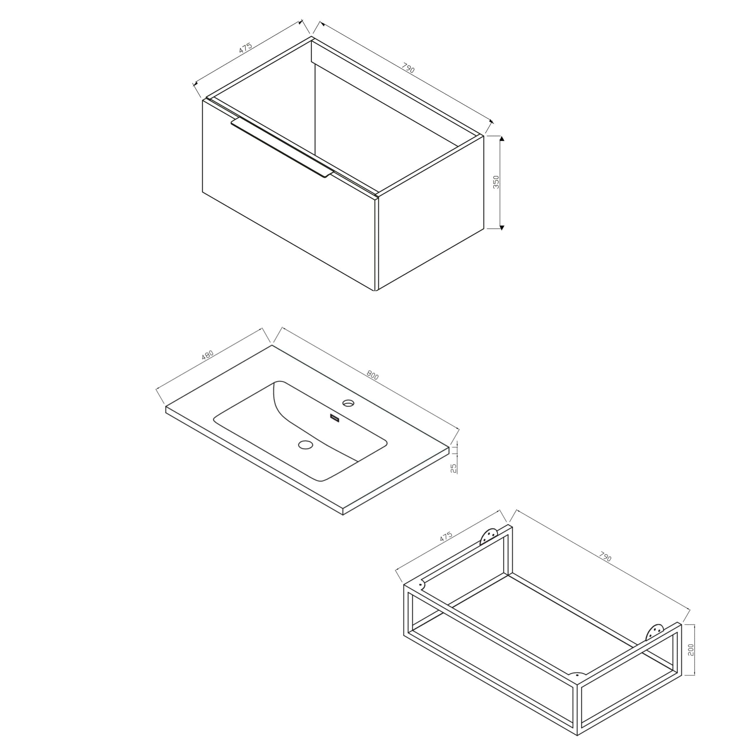 Sleek bathroom vanity cabinet with integrated sink and modern storage design by Bubly Bathrooms. Perfect for contemporary bathroom renovations and space-saving solutions.