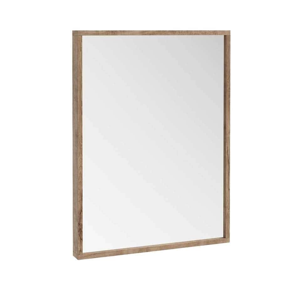 Modern wooden framed bathroom mirror – minimalist design for stylish bathroom décor at Bubly Bathrooms.
