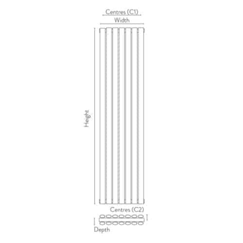 Premium chrome vertical radiator design for contemporary bathrooms, combining sleek aesthetics with optimal heat distribution. Perfect for modern Bubly Bathrooms installations.