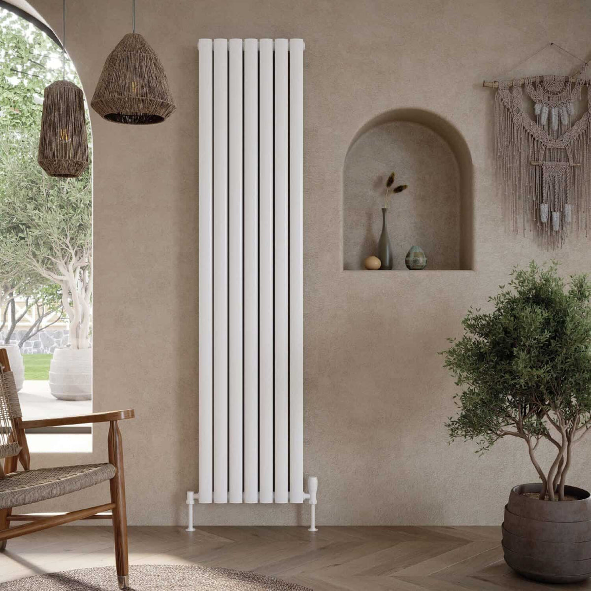 Bubly Apex Vertical White Double Designer Radiator - APEX18-41V-D-W-VARIABLE