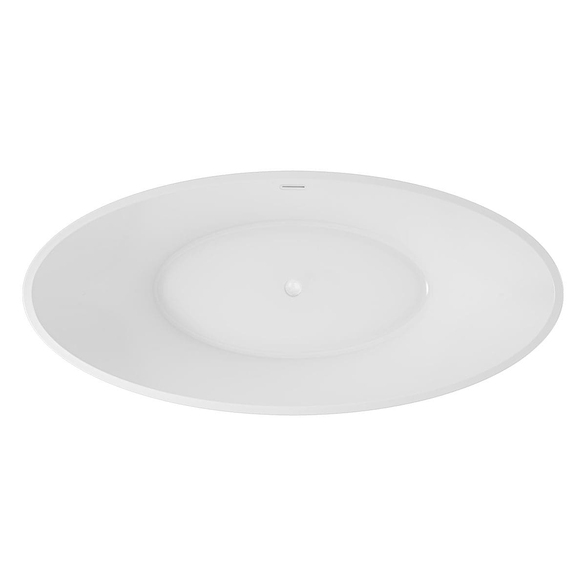 Sleek white oval bathtub from Bubly Bathrooms, designed for modern bathrooms with a minimalist aesthetic, offering comfort and style. Perfect for relaxing baths.
