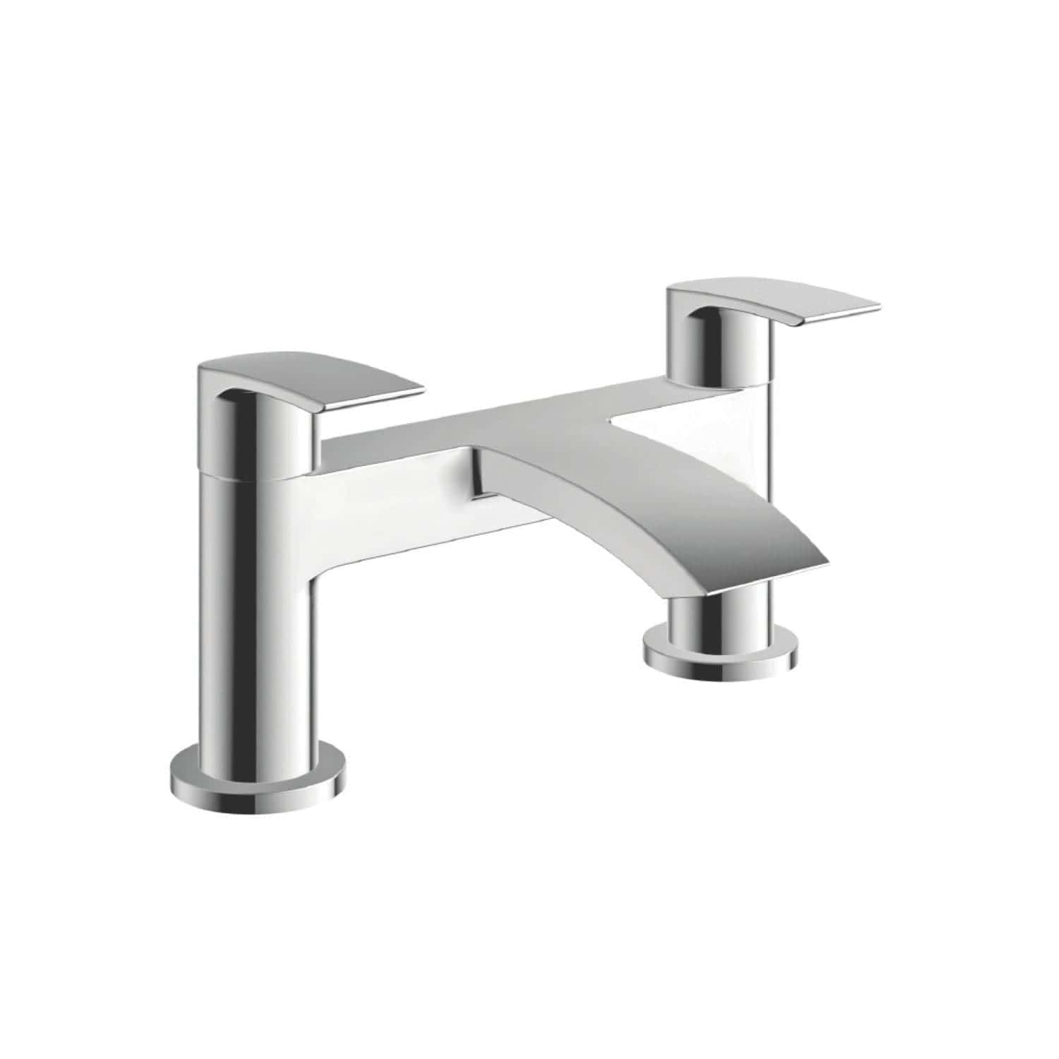 Sleek silver bathroom faucet with dual handles, modern design for stylish bathroom sink installations. Perfect for contemporary bathrooms seeking a top-quality tap.