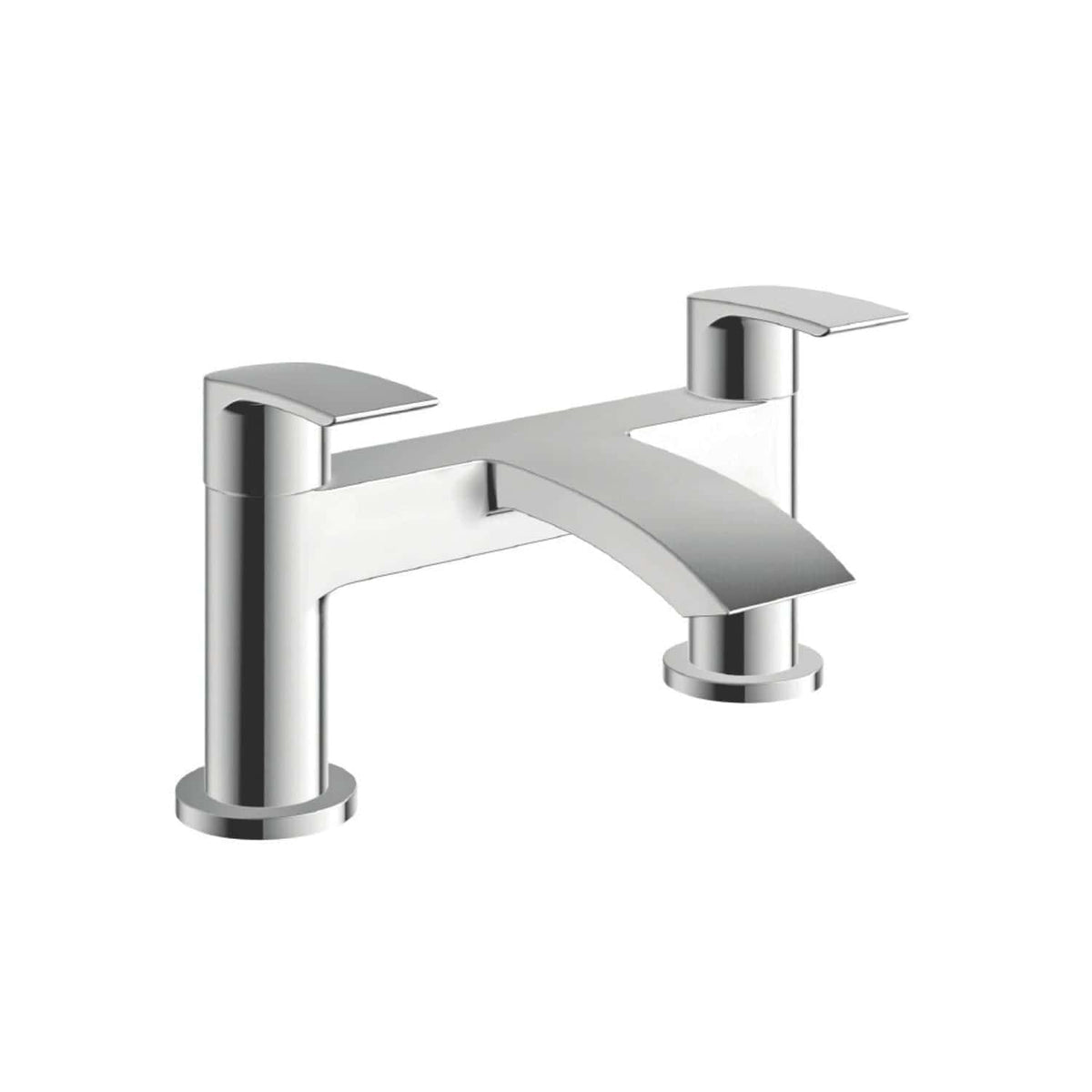 Sleek silver bathroom faucet with dual handles, modern design for stylish bathroom sink installations. Perfect for contemporary bathrooms seeking a top-quality tap.