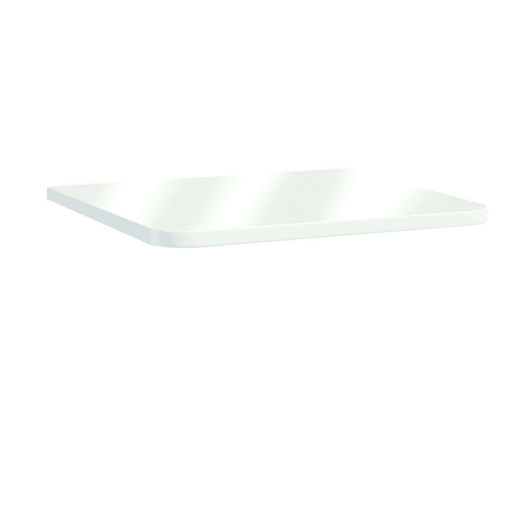 Minimalist white bathroom shelf ideal for modern bathroom decor, offering sleek storage space for toiletries and accessories, enhancing the bathroom's aesthetic.