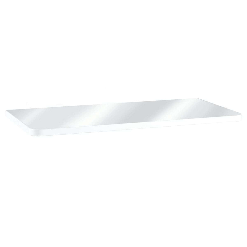 Sleek white bathroom mirror shelf designed for modern bathrooms, providing both style and functionality. Perfect for storing toiletries or decorative items. Crafted for durability and aesthetic appeal.