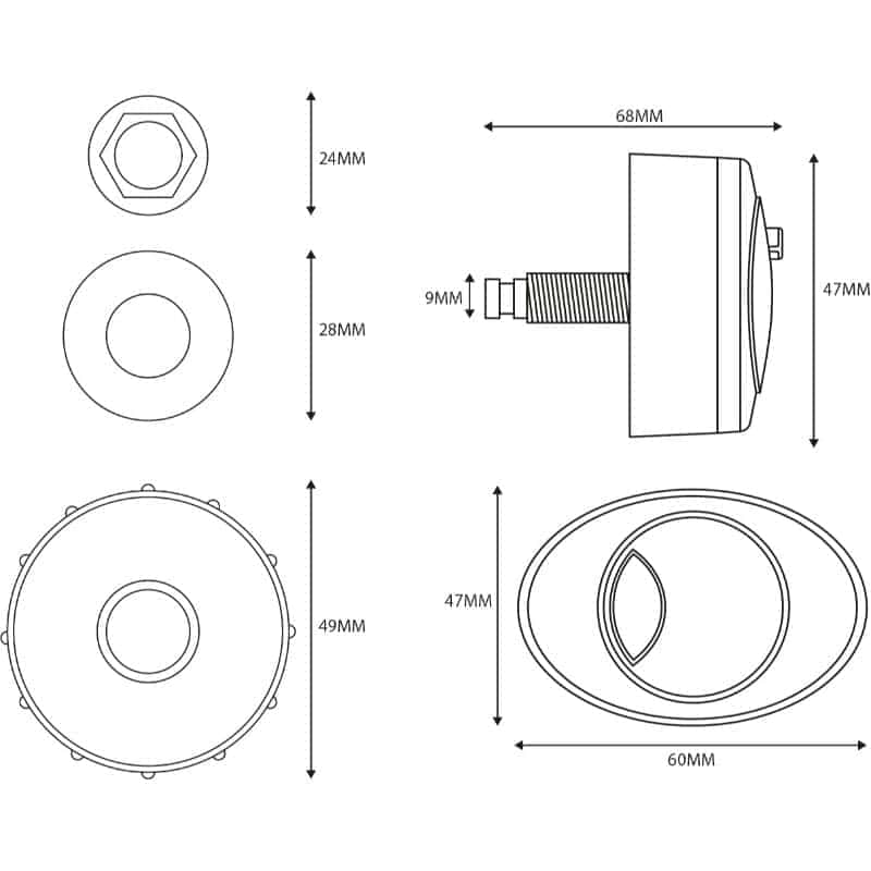 Compact bathroom shower valve with detailed technical dimensions in black and white line drawing, ideal for bathroom renovation and fitting.