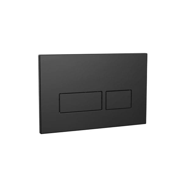 Flush plate for modern bathroom toilet, black finish, stylish and sleek design from Bubly Bathrooms.