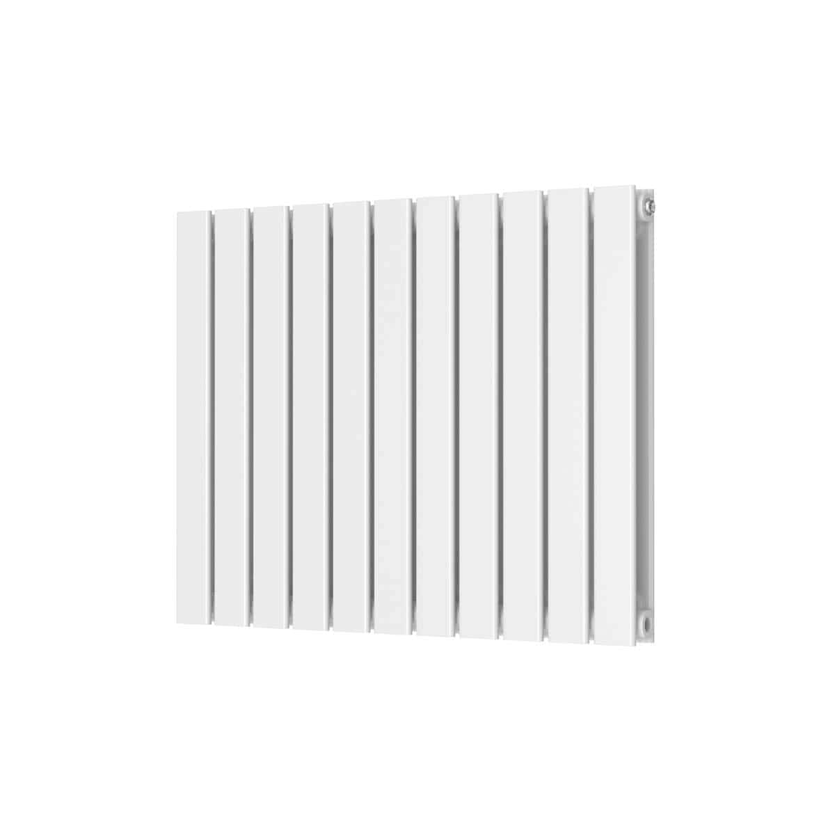 Gloss white vertical radiator radiator for bathroom heating, modern design, aluminium finish, energy-efficient central heating towel warmer, Bubly Bathrooms UK.