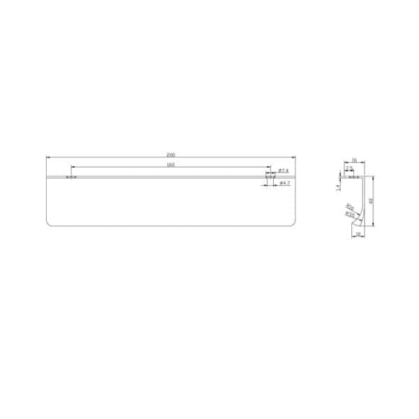 1150x2000mm bathroom wall panel technical drawing, showcasing precise measurements for modern bathroom design and renovation projects.