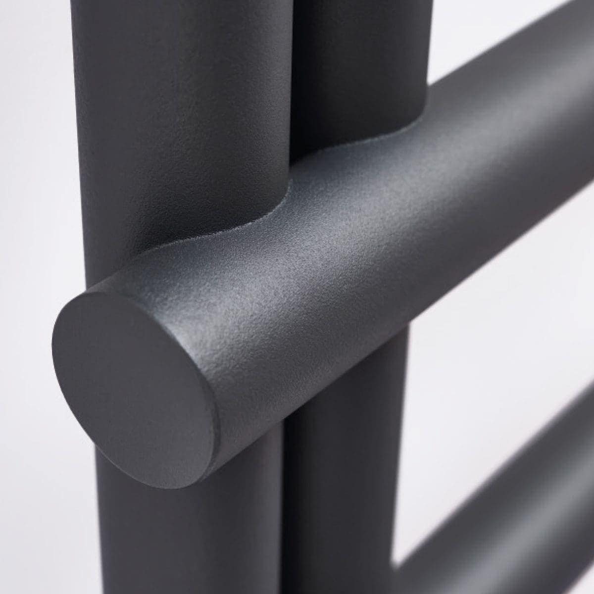 Sleek black metal towel rail for modern bathroom decor, featuring a minimalist design and durable matte finish, perfect for stylish and practical bathroom organisation.