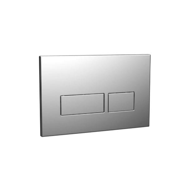 Dual flush bathroom toilet flush plate in stainless steel, modern and sleek design for efficient water-saving. Ideal for contemporary bubly bathrooms.