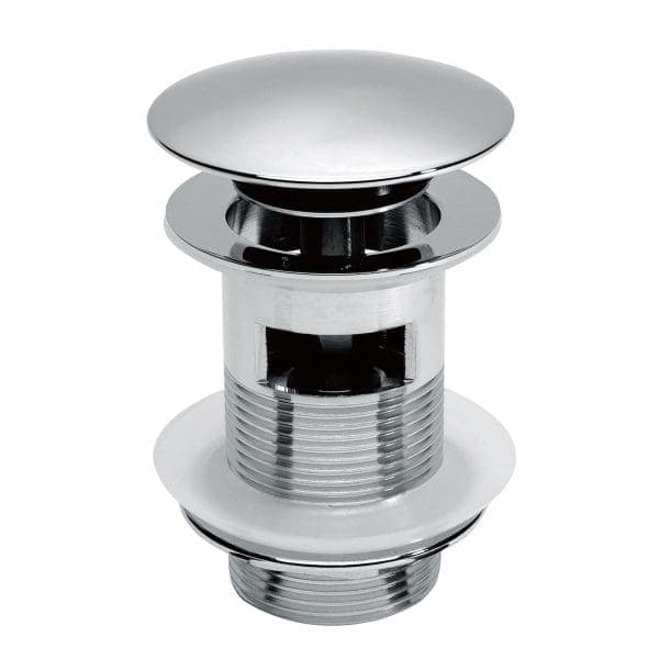 Brass bathroom sink click-clack waste with chrome finish, durable and easy to install, ideal for modern bathroom basin drainage systems.