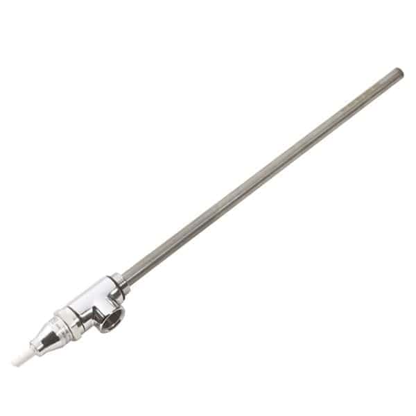 Stainless steel tap connector for bathroom fixtures, ideal for connecting taps to water supply systems. Durable and reliable plumbing component for Bubly Bathrooms installations.