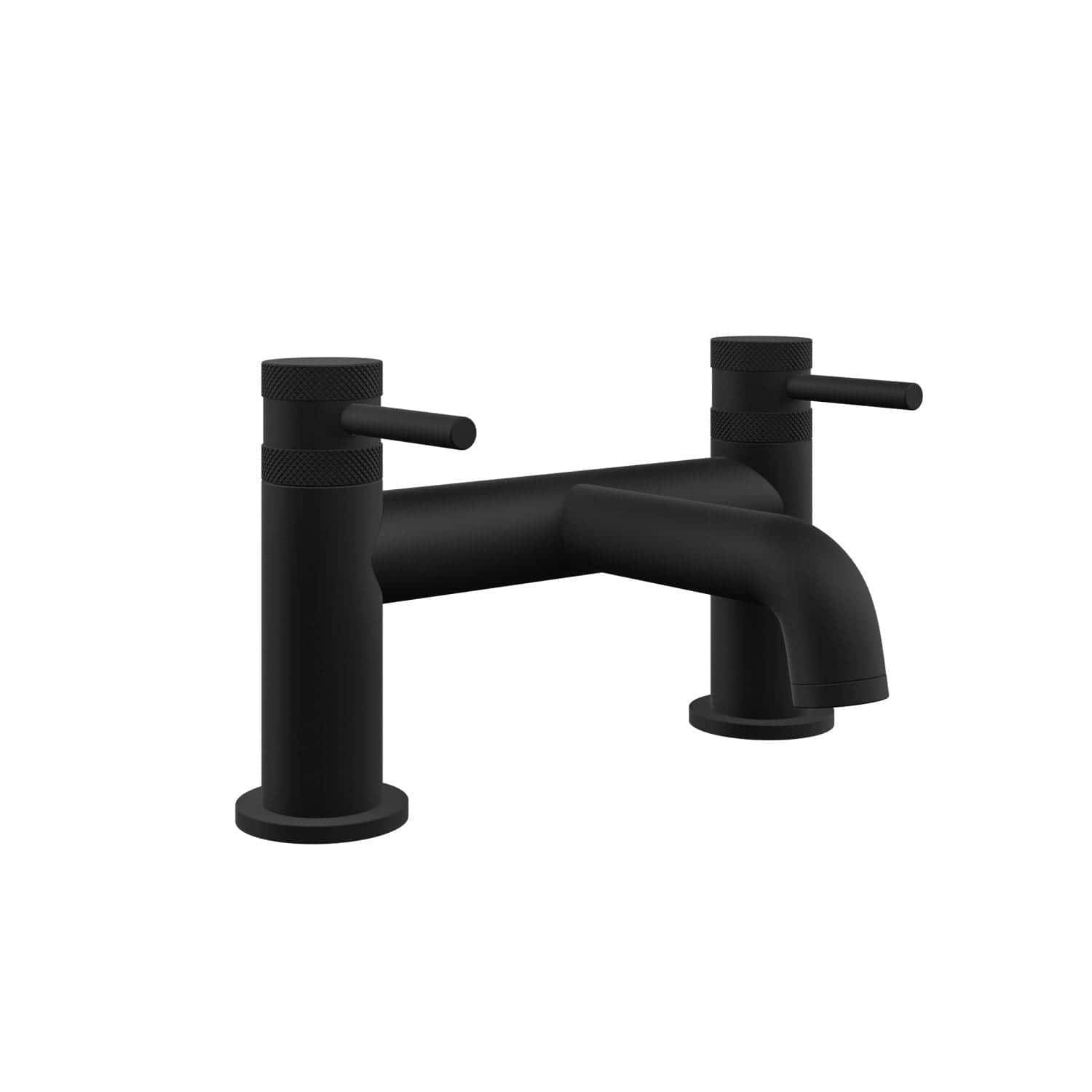 Sleek matte black bathroom tap with dual handles, designed for modern stylish bathrooms, ideal for washbasins or kitchens, combining functionality with contemporary aesthetics.