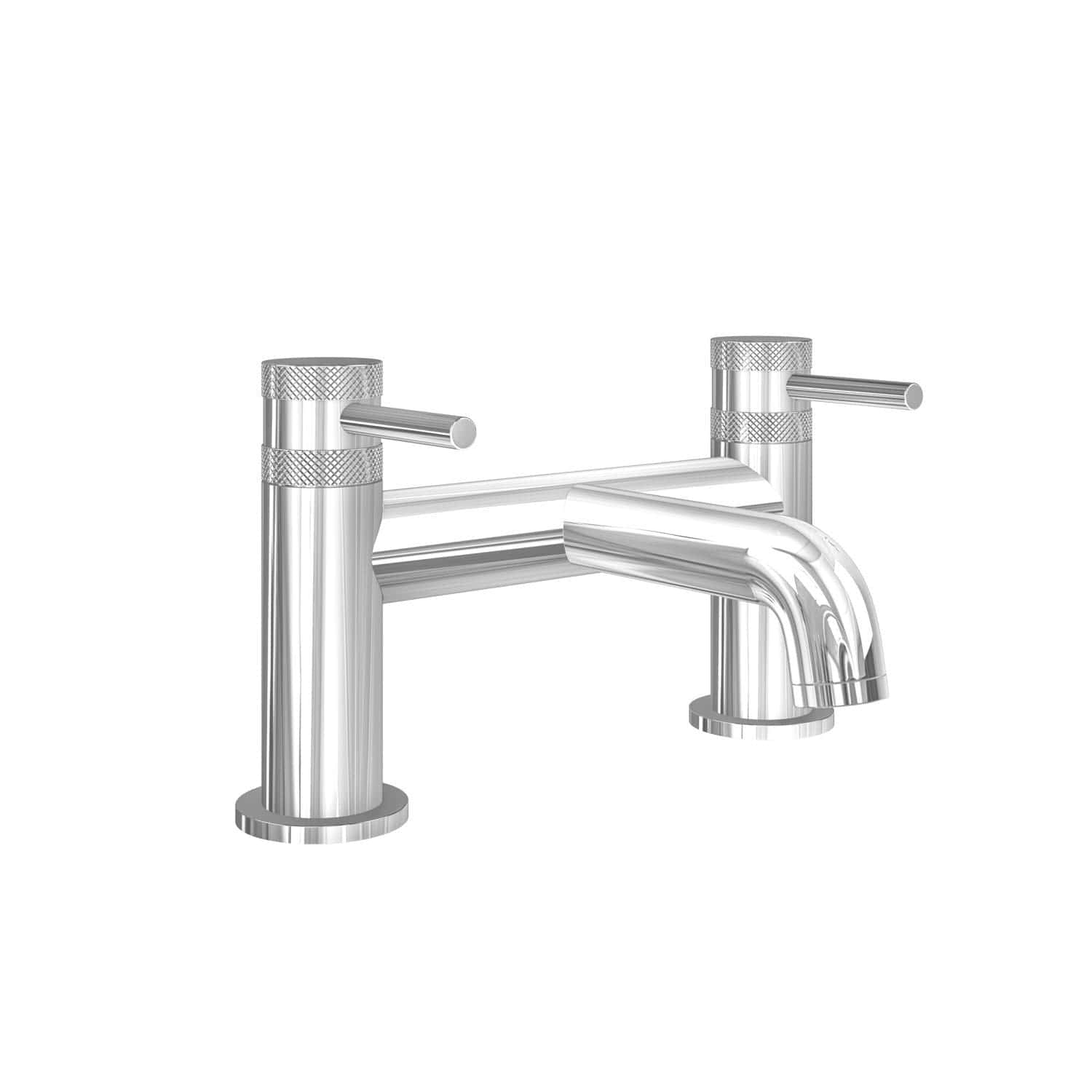 Polished chrome kitchen sink tap with two separate handles, modern design, suitable for contemporary kitchens.