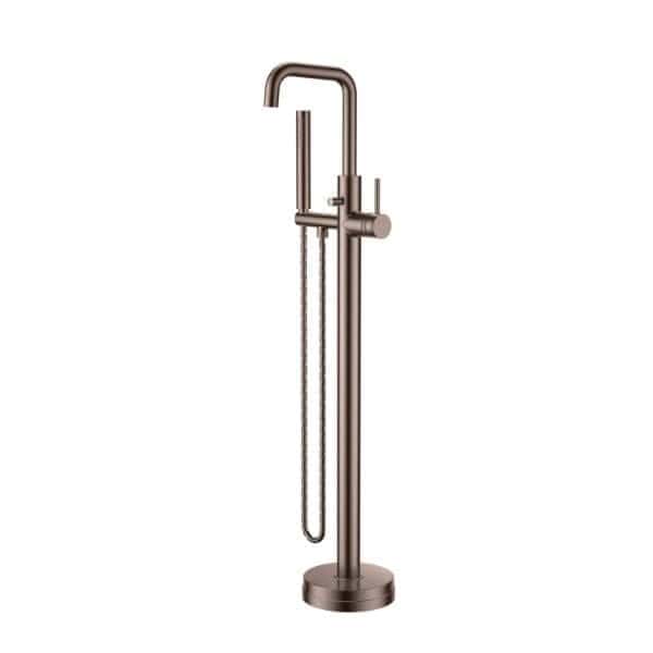 Flexible bathroom shower column with thermostatic mixer, modern chrome finish. Ideal for contemporary wet rooms and luxurious showering experiences.