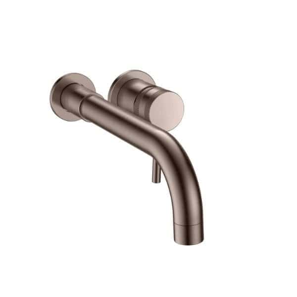 Brushed nickel bathroom tap with sleek modern design for contemporary bathrooms. Perfect for kitchen or bathroom sinks, providing durability and style.