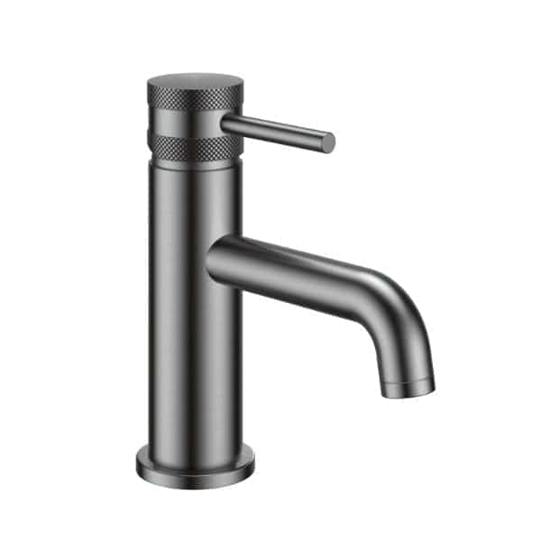 Brushed stainless steel bathroom mixer tap for modern interior design. Perfect for sinks and basins, durable and sleek.
