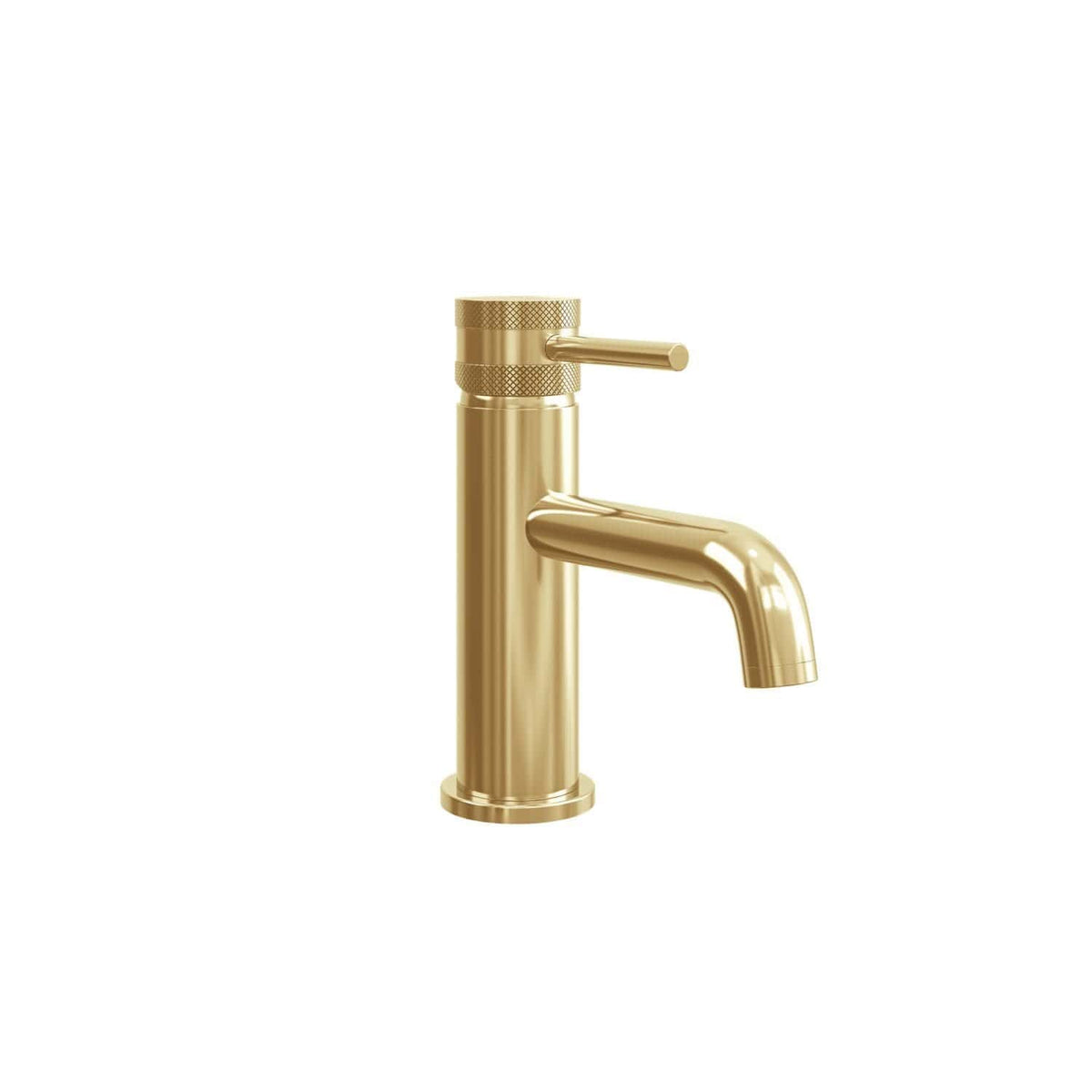 Polished gold bathroom sink mixer tap with a modern minimalist design, perfect for contemporary bathrooms, featuring a sleek finish and easy-to-use lever handle.