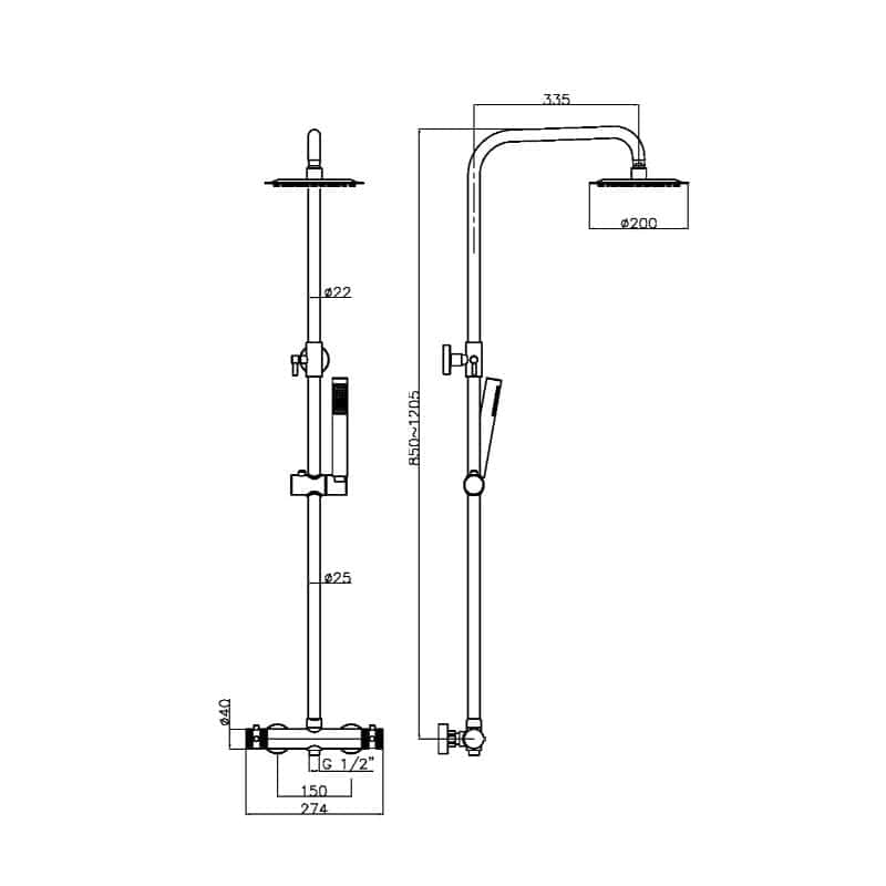 High-quality shower panel with adjustable height and modern ergonomic design, suitable for luxurious bathroom installations and refreshing shower experiences.