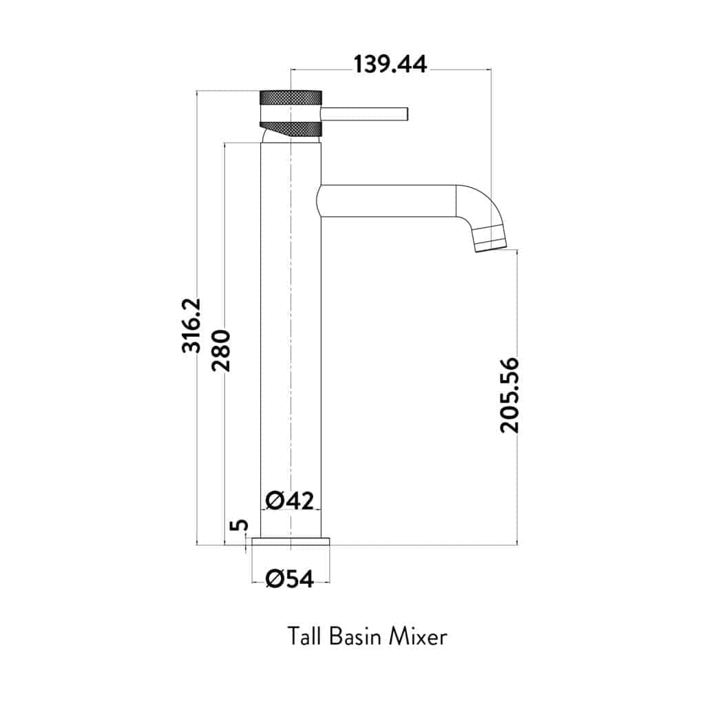 Sleek tall basin mixer tap with modern design, adjustable height, and durable stainless steel finish, ideal for contemporary bathroom renovations and high-quality washbasins.