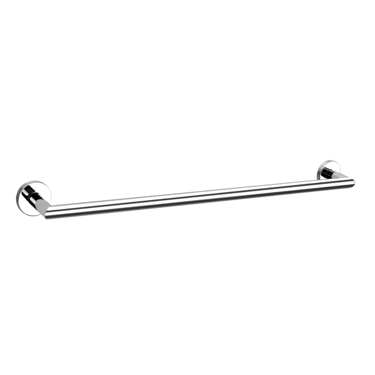Polished chrome bathroom towel rail, modern design accessible for bathroom decor, suitable for hanging towels and bath sheets, ensuring style and functionality, part of Bubly Bathrooms' premium fixtures.