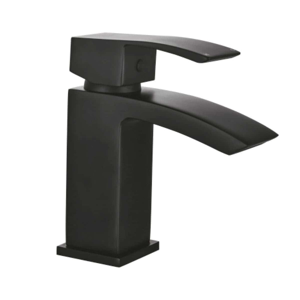 Sleek black bathroom faucet with modern design, perfect for contemporary bathrooms and en-suites. Durable, easy-to-clean, and stylish tap enhances any bathroom decor.