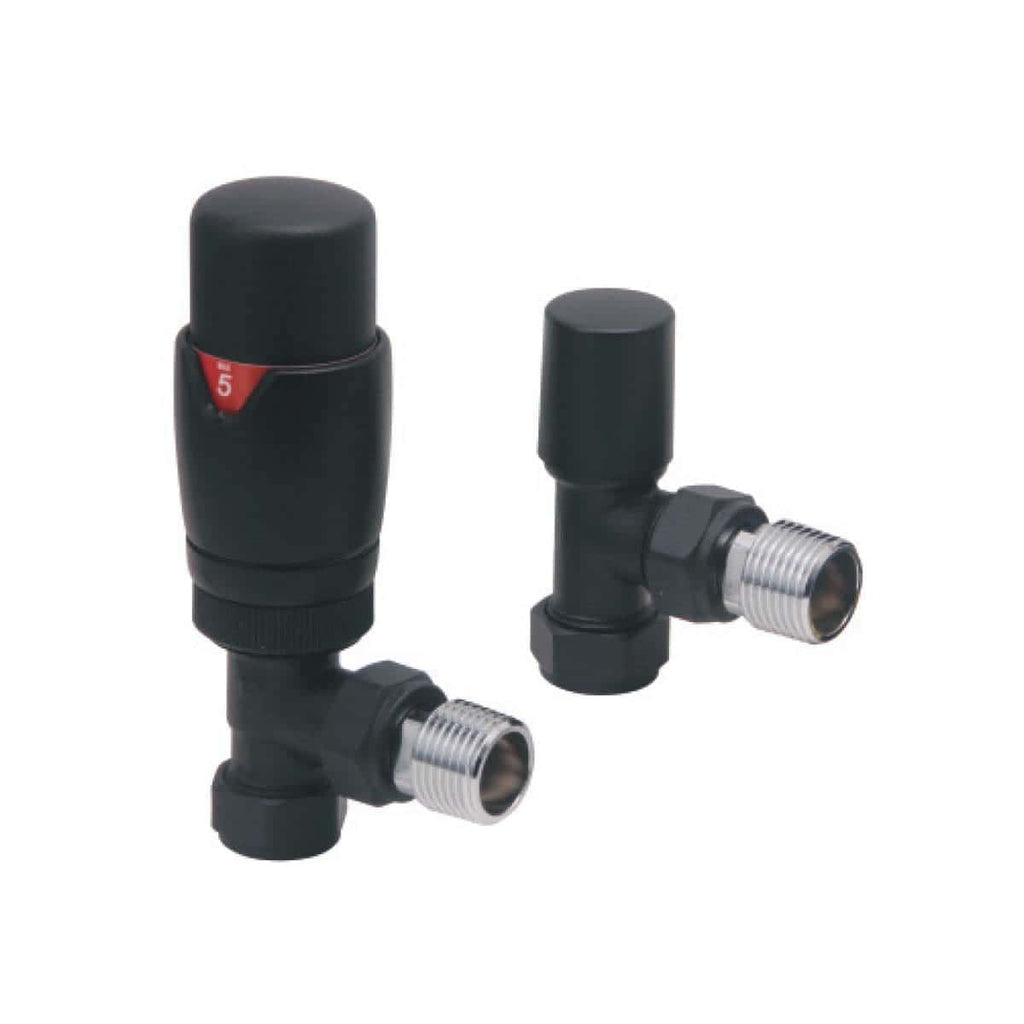 Bubly Designer Angled Radiator Valves Pair - Chrome
