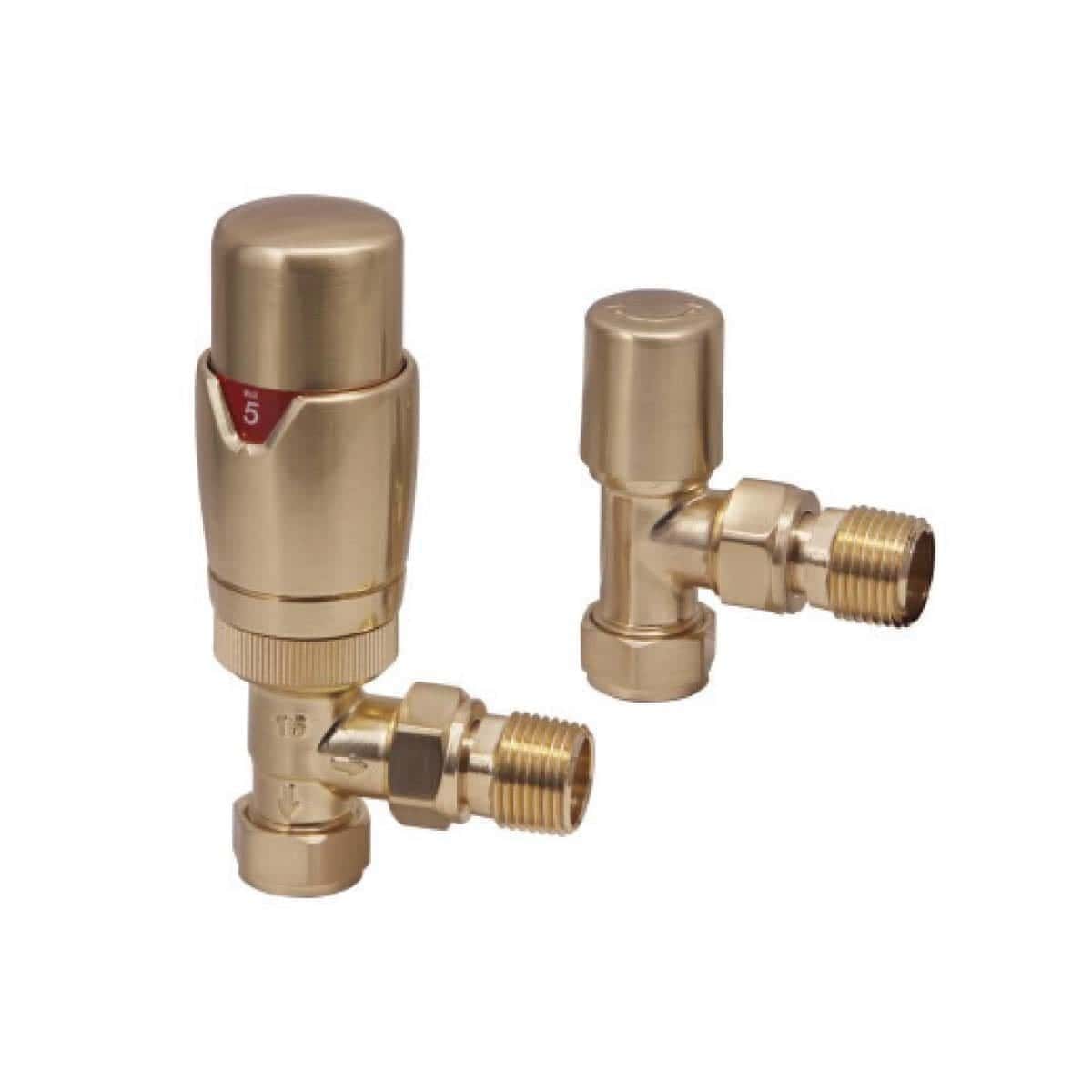 Bubly Designer Angled Radiator Valves Pair - Chrome