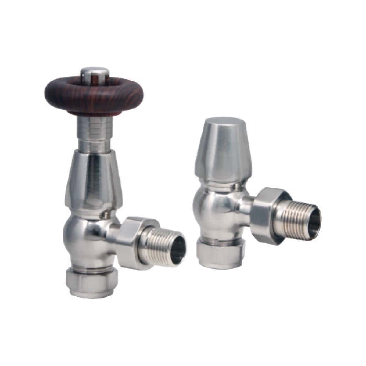 Bubly Designer Angled Radiator Valves Pair - Chrome