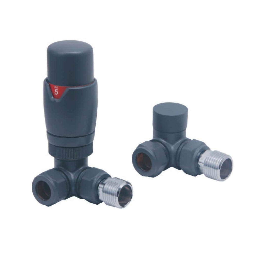 Bubly Designer Corner Radiator Valves Pair - Chrome