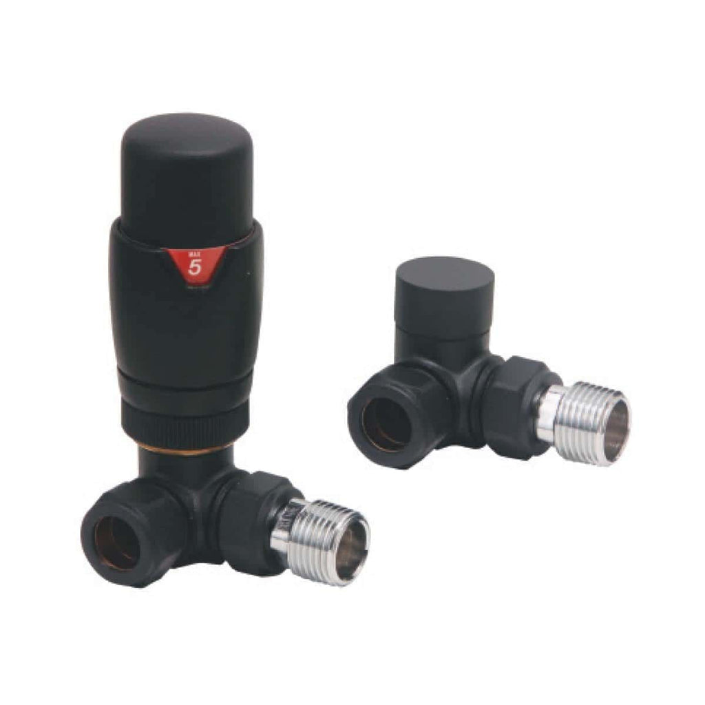 Bubly Designer Corner Radiator Valves Pair - Chrome