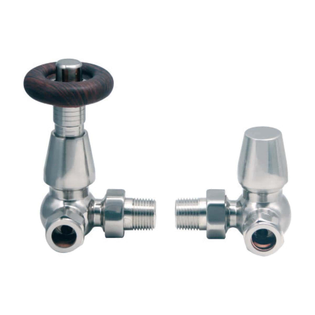 Bubly Designer Corner Radiator Valves Pair - Chrome